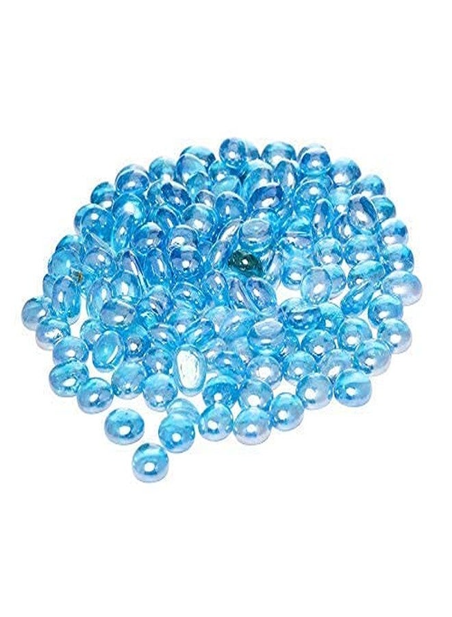 VANNEF Stone Glossy Finish Decorative Shiny Glass Pebbles for Aquarium Vase Filler Home Garden & Outdoor Decoration (Blue_450gm) - Image 1